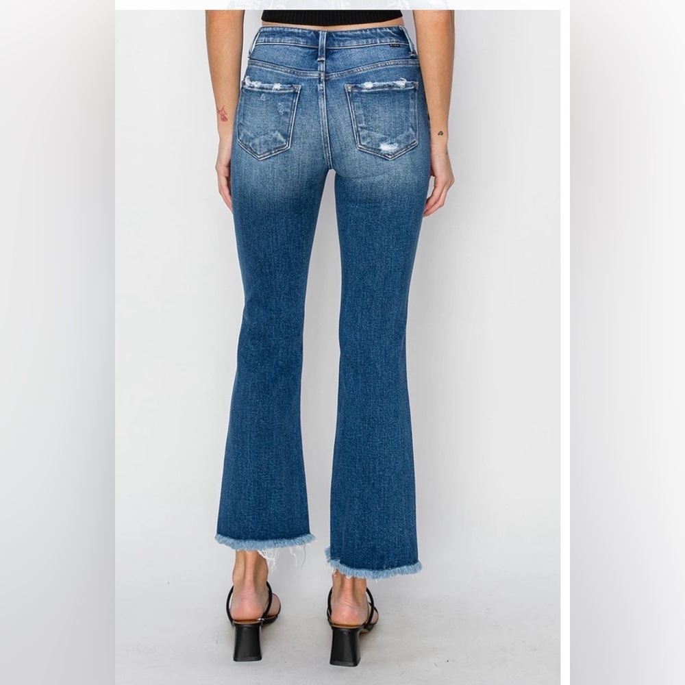 Risen Paige Kick Flair Distressed Jeans - Picture 2 of 3